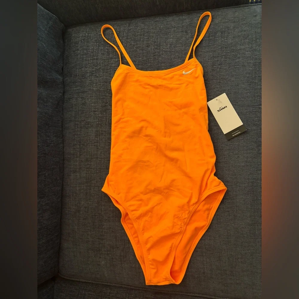 Nike hydrastrong tie back Orange One-Piece Swimsuit -flawed-